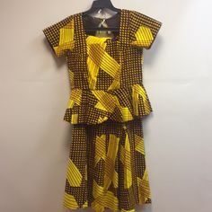 Long Skirt And Top With Head Wrap Sold Fitted Multicolor Sets With Tiered Skirt, Yellow Fitted Short Sleeve Set, Long Skirt And Top, African Print Skirt, Skirt Suits, Skirt And Top, Skirt Sets, Print Skirt, Head Wrap