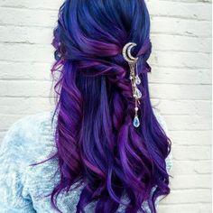 Moonchild Hair Pin Pretty Hair Color, Ombre Hair Color, Hair Dye Colors, Mermaid Hair, Rainbow Hair, Cool Hair Color, Hair Pin, Ombre Hair, Purple Hair