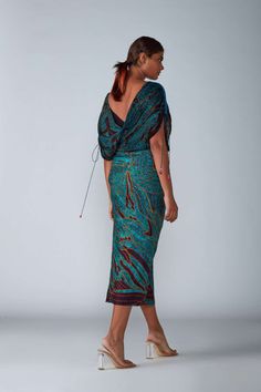 TEAL MIRAGE DRESS – kiska studios Turquoise Saree, Afro Punk Fashion, Indian Fabrics, Pleated Saree, Stone Embroidery, Luxe Boho, Sari Dress, Color Turquoise, Saree Dress