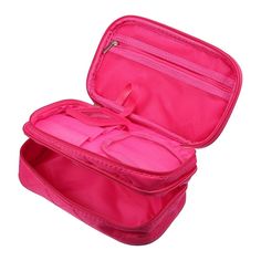 Item Function: 1. Made of Nylon, durable, waterproof, scratch resistant, and easy to fast dry, which can effectively protect all your cosmetics. 2. Portable Design: Cosmetic travel bag is portable and easy to carry, keeps all your daily organized and is suitable for travel and at home use. 3. Easy To Use: This cosmetic bag has a zipper design, which makes it convenient to open. 4. Large Capacity: This Makeup Bag has enough space to store your makeup and cosmetic accessories, toiletries, or anyth Functional Pink Portable Cosmetic Bag, Functional Pink Pouch For School, Functional Pink School Pouch, Functional Pink Cosmetic Bag For Daily Use, Nylon Pouch Cosmetic Bag For School, Functional Pink Cosmetic Bag With Removable Pouch, Functional Pink Cosmetic Bag With Zipper Closure, Functional Pink Pouch Cosmetic Bag, Pink Functional Cosmetic Bag With Removable Pouch