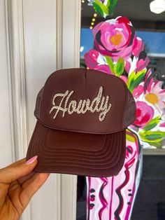 YALL! This trucker hat is so cute for all my country girlies out there! This would pair so good with any country outfit or for an everyday hat! You would rock the rodeo in this trucker hat! Snag one before they are gone! Brown Trucker Hat For Western-themed Events, Country Style Snapback Trucker Hat For Western Events, Country Style Trucker Hat For Western-themed Events, Trucker Baseball Cap For Country Events, Trendy Trucker Hat For Rodeo, Fun Trucker Hat For Country Events One Size, Fun Trucker Hat For Country Events, One Size Trucker Hat For Western-themed Events, Western Snapback Trucker Hat For Country Events