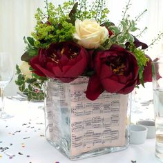 a vase filled with flowers sitting on top of a table