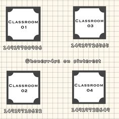 the classroom numbers are displayed in black and white on a piece of paper that says class room