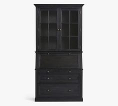 a black cabinet with two drawers on top