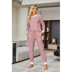 Women's Pajama Striped Lounge Nightwear Pj Set Alwyn Home Size: XL | Alwyn Home Mcgarity Cotton Blend Ankle Bathrobe w / Pockets 44.0 H x 16.0 W in pink / whiteCotton Blend in Purple | XL | Wayfair Terry Cloth Bathrobe, Winter Flannel, Fleece Robe, Soft Winter, Pyjama Set, Pj Sets, Cotton Fleece, Pajamas Women, Stripe Print