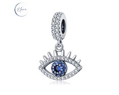 Blue Evil Eye Dangle Charm Stunning sterling silver charm encrusted in sparkling cubic zirconias and dazzling blue crystals make up the iris of the eye. Suitable for all European style bracelets such as Pandora and can also been worn as a pendant on your favourite necklace. 925 Sterling Silver Blue Crystals Clear Cubic Zirconias You will receive your charm in a protective jewellery pouch and polishing cleaning cloth to keep your charm in perfect condition. Shipping information: We aim to ship al Pandora Blue, Blue Charm, Bracelet Pandora, Blue Evil Eye, Pandora Bracelets, Dangle Charms, Pandora Bracelet, Christmas 2024, European Style