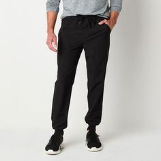 Get active while being comfortable wearing this pair of men's Xersion jogger pants. They are made from a woven stretch fabric with quick-dry properties to keep you cool and dry no matter your workout intensity. And they feature an elastic-drawstring waist, side and back pockets, and cuffed legs.Front Style: Flat FrontClosure Type: Drawstring, Full ElasticFit: Athletic FitPockets: 1 Side Zip Pocket, 2 Front Slip PocketsRise: At WaistFiber Content: 92% Polyester, 8% SpandexFabric Description: Wove Pants Jogger, Get Active, Mens Jogger Pants, Mens Joggers, Keep Your Cool, Jogger Pants, Drawstring Waist, Side Zip, Quick Dry