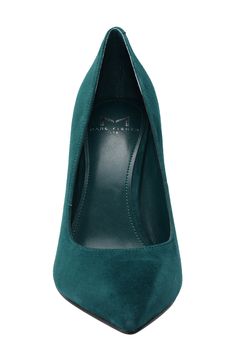 A pointed toe and wrapped block heel lend contemporary sophistication to a lofty pump that will complement your flawless desk-to-dinner style. 3 3/4" heel (size 8.5) Leather upper/synthetic lining and sole Imported Office Heels With Wrapped Block Heel, Green Pointed Toe Heels With Stacked Heel, Green Heels With Stacked Heel And Pointed Toe, Green Heels For Work, Fitted Block Heels With Wrapped Heel For Formal Occasions, Green Heels For Workwear, Elegant Green Heels For Fall, Green Almond Toe Heels For Work, Wrapped Heel Medium Width Heels For Workwear