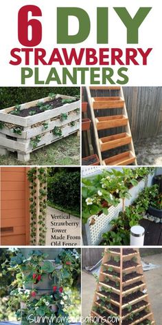 six diy strawberry planters made from old pallets