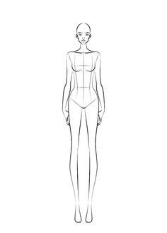 a line drawing of a woman's body and torso, viewed from the front