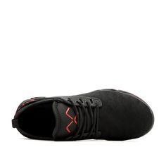 Ziczac Black Red - Indestructible Shoes Functional Wear-resistant Synthetic Sneakers, Protective Lace-up Sneakers For Sports, Dynamic Round Toe Walking Shoes With Fade-resistance, Dynamic Walking Shoes With Round Toe And Fade-resistant, Black Wear-resistant Walking Shoes, Functional Black Wear-resistant Walking Shoes, Ergonomic Black Fade-resistant Sneakers, Dynamic Slip-resistant Round Toe Sneakers, Functional Slip-on Sneakers With Protective Feet