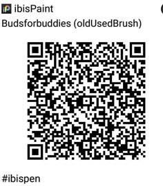 a qr code is shown with the words, ibispaint budsforbu