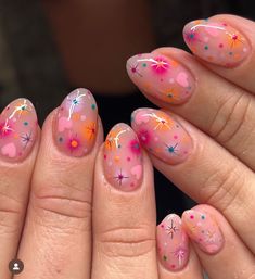 Multicoloured Nails, Retro Nails, Summery Nails, Almond Acrylic Nails, Cute Gel Nails, Dj Khaled, Shellac Nails, Pretty Nail Art, Nagel Inspo