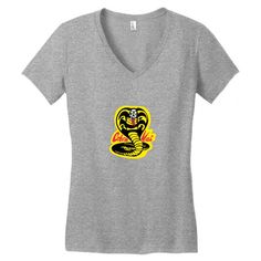 cobra kai   the karate kid Women's V-Neck T-Shirt V Neck Tee, Modern Fit, Different Colors, V Neck T Shirt, Street Wear, V Neck