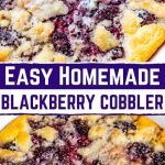 the homemade blackberry cobbler is ready to be eaten