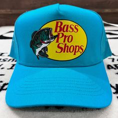 Brand New Bass Pro Shops Aqua / Teal Blue Colorway Snapback Mesh Trucker Hat. Adjustable Adult Size. Unisex. Check Out My Other Listings For Other Colorways. Save Up On Shipping By Ordering In Bulk. Fb Ig Bensurbanbargain. Retro Blue Hats For Outdoor, Retro Blue Cap Hat, Blue Retro Cap, Retro Blue Cap, Blue Retro Adjustable Hats, Adjustable Retro Blue Hats, Retro Adjustable Blue Hats, Retro Blue Snapback Hat With Curved Brim, Retro Blue 5-panel Trucker Hat