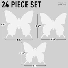 Bring life to your room with these beautifully designed butterfly stickers. We bring you a variety of sizes in a single pack of 24 pieces to go with your wall decor. The pack includes 16 pieces (4.5”, small), 4 pieces (3.37”, medium), 4 pieces (2.62”, large) and tape.