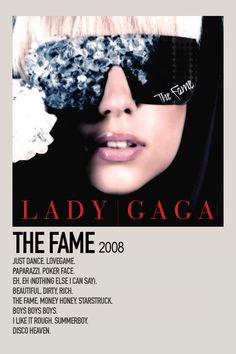 lady igaga the fame tour poster with sunglasses on her face and white flowers