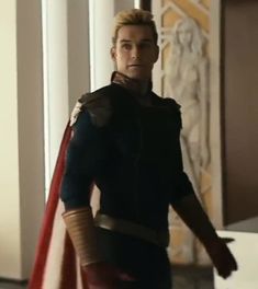 the young man is dressed as captain america in this scene from the movie avengers 2