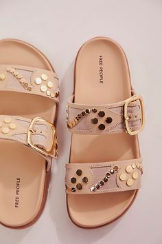 Revelry Studded Sandals Beautiful Sandals Flats, Above Shoulder Length Hair, Free People Sandals, Studded Sandals, Dress Gift, Strap Design, Dressy Casual, Vintage Aesthetic, Sandals Summer