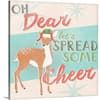 an old fashioned christmas card with a deer on it's head and the words dear spread some cheer