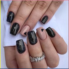 Applicable People: Female. Color Tone:Black. Nail Finishes:Strobe. Nail Length:middle. Nail Pattern:Heart. Nail Shape:square shape. Faster shipping. Better service Ballet Nails, Nagellack Trends, Colorful Nails, Nail Art Set, Nail Swag, Nails 2024