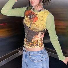 Description Amy Fashion - Colorful Kawaii Graphic Print T-shirt      window.adminAccountId=228474892; Lianne Calvo, Female Rockstar Outfit, Long Tshirt Outfit, Female Rockstar, Bold Clothing, Summer Streetwear, Tshirt Women, Summer Crop Tops, Women Outfit