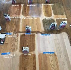 several different types of wood flooring are shown in this image with labels on them