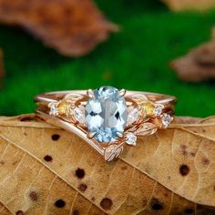 Engagement Ring Metal Type: 925 Sterling Silver, Soild 10k Gold, Solid 14k Gold, Solid 18k Gold Center Stone:  Lab Created Aquamarine( for silver rings) Or Natural Aquamarine(for solid gold rings) Center Carat Weight: Oval Cut 1.2CT (6*8mm) Side Stones: Moissanite/  Round Cut 0.12ctw (DEF, VVS1)  Band Width: 1.2 5mm Wedding Ring Side Stones: Moissanite - 0.04ctw (DEF, VVS1)  Band Width: 1.55mm SKU:YFXR0567+YFXBR0596 *Shipped with beautiful ring box; *Directly price from Manufacturer, 1/3 the pri Unique Aquamarine Topaz Ring For Anniversary, Aquamarine Jewelry With Rose Cut Diamonds As Gift, Aquamarine Topaz Ring With Rose Cut Diamonds For Anniversary, Anniversary Jewelry With Rose Cut Diamonds And Aquamarine, Solid Gold Rings, Aquamarine Rings, Ring Metal, Natural Aquamarine, Beautiful Ring