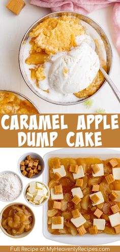 this caramel apple dump cake is the perfect dessert for fall and it's ready to be eaten