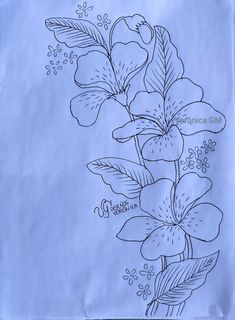 a drawing of flowers on a piece of paper