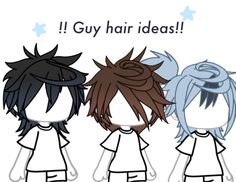 three cartoon girls with different hair styles and text that says, i guy hair ideas