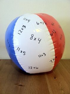 an inflatable beach ball with numbers on it