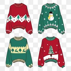 Ugly Sweater Diy Christmas Sweater Ideas, Christmas 2024 Trends, Sweater Clipart, Hogwarts Fashion, Green Christmas Sweater, Winter Warm Outfits, Christmas Sweater Outfits, Crochet Sweater Design, Cute Christmas Sweater