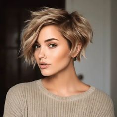 Choppy Assymetrical Bob, Women’s Short Hair Long On Top, Bob Haircut For Fine Hair, Messy Short Hair, Hair Idea, Awesome Hair, Short Layered Haircuts, Pixie Styles