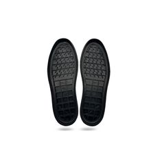 Black Flat Sneakers With Leather Sole, Black Sneakers With Studded Rubber Outsoles, Black Slip-resistant Flat Sneakers, Black Slip-ons With Rubber Sole And Round Toe, Black Non-slip Slip-ons With Round Toe, Black Non-slip Round Toe Slip-ons, Black Vulcanized Sole Lace-up Canvas Shoes, Black Custom Lace-up Sneakers With Rubber Sole, Black Slip-ons With Rubber Sole