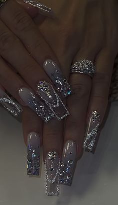 Fake Nails Designs, Hello Nails, Fancy Nails Designs, Nails Design With Rhinestones, Unique Acrylic Nails, Bling Acrylic Nails, Acrylic Nails Coffin Short, Bling Nails