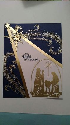 a christmas card with an image of the birth of jesus