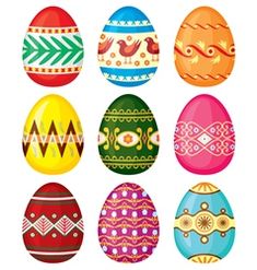 an assortment of painted easter eggs on a white background