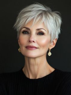 Chic Short Haircuts for Women Over 60: Embrace Style and Confidence Classic Short Hairstyles For Women, Women’s Short Hairstyles For Fine Hair, Pixie Haircut Older Women, Pixie Haircut For Older Women Over 60, Short Hair For Women Over 60 Simple, Short Haircuts For Women Over 60, Short Gray Hair Edgy, Womens Short Haircuts, Classic Pixie