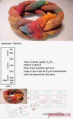 the instructions for making a multicolored knitted bracelet