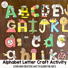 an alphabet letter craft activity for kids to learn the abc's and lowercase letters