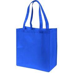 This is a very traditional tote bag but at a great price. Introducing the Non-Woven Tote Bag made of 100gm non-woven polypropylene. This tote comes in solid colors of Royal, Black, Dark Green, and Khaki. Custom Non-Woven Tote Bag in Royal | Totes | Non-Woven Totes | Grocery Totes Large Recyclable Shopping Bags, Blue Reusable Rectangular Bag, Eco-friendly Rectangular Bag With Reinforced Handles, Eco-friendly Rectangular Shoulder Bag For Grocery, Recyclable Square Shopping Bag, Rectangular Reusable Grocery Bags, Grocery Tote, Woven Tote Bag, Green And Khaki