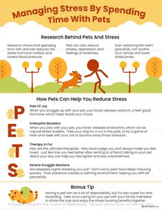 Managing Stress By Spending Time With Pets Handout for Kids and Teens Cbt Worksheets, Tools List, Health Tracker