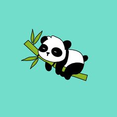 a panda bear sitting on top of a bamboo tree