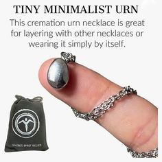 "A dainty, little, stainless steel tear urn necklace. This cremation urn is great for layering with other necklaces or wearing it simply by itself. It has a small container and will hold just a pinch of ashes.  This cremation urn necklace comes with an 18\" stainless steel, link chain and a small funnel kit.  The entire tear is NOT HOLLOW. The hole where the tiny screw is goes down a little deeper and will hold just a pinch of ashes.  🌀🌕 PLEASE READ 🌕🌀 This pendant has a screw back. After fi Unique Sympathy Gifts, Memorial Jewelry Ashes, Small Container, Pet Memorial Jewelry, Urn Pendant, Small Urns, Urn Jewelry, Urn Necklace, Ashes Jewelry