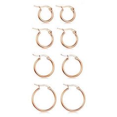 PRICES MAY VARY. round hoop earrings -3 different sizes and colors to choose from, 10mm/15mm/20mm/25mm diameter, healthy and hypoallergenic; Ideal earrings for your sensitive ears. meet your different needs, more economical, deserve to buy. size&workmanship - 2mm line thickness, simple and classic hoop earrings set, never go out of styles. flexible clasp, make the earrings easier to use and harder to fall off. Our Stainless steel hoop earrings feature a new design closure, exquisite polishing pr Hoop Earring Set, Hoop Earring Sets, Huggie Earrings, Stainless Steel Earrings, Jewelry Earrings Hoops, Sensitive Ears, Huggies Earrings, Gold Hoop Earrings, Elegant Gift