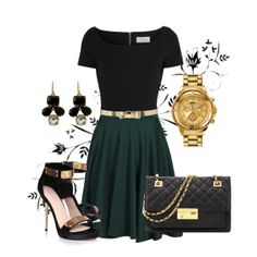 Black Gold Outfit, Black And Gold Outfit, Slytherin Outfit, Things To Wear, Extra Outfits, Gold Outfit, Green Outfit, Future Fashion, Personal Brand