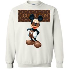 Louis Vuitton Stripe Mickey Sweatshirt - Shop Freeship US Clothing, Accessories, Gifts for Unicorn, Holidays, Birthday, Sport and Movies Babe Shoes, Mens Fall Sweaters, Louis Vuttion, Mickey Sweatshirt, T Shirt Painting, Tshirt Design Inspiration, Gq Style, Disney Tshirts, Couple T-shirt