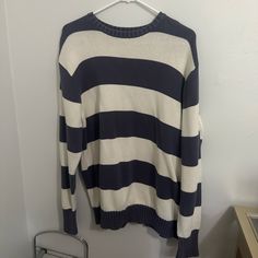 Super Cute, Never Worn Brianna Sweater, Fall Closet, Brandy Melville Sweaters, Cute Sweaters, Stripe Sweater, Brandy Melville, Brandy, Blue White, Color Blue